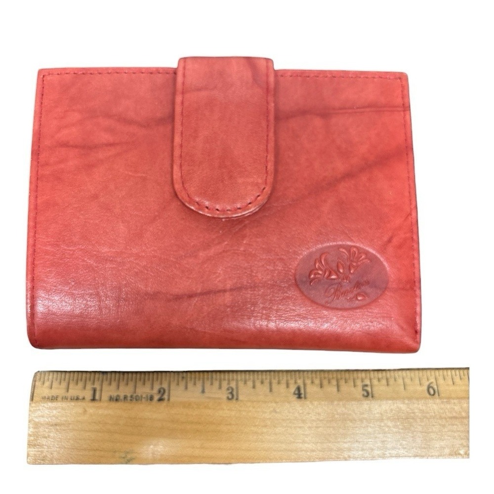 NWOT Buxton Cardex Top Grain Cowhide Leather Wallet w/Coin Purse Red Classic - Picture 4 of 11